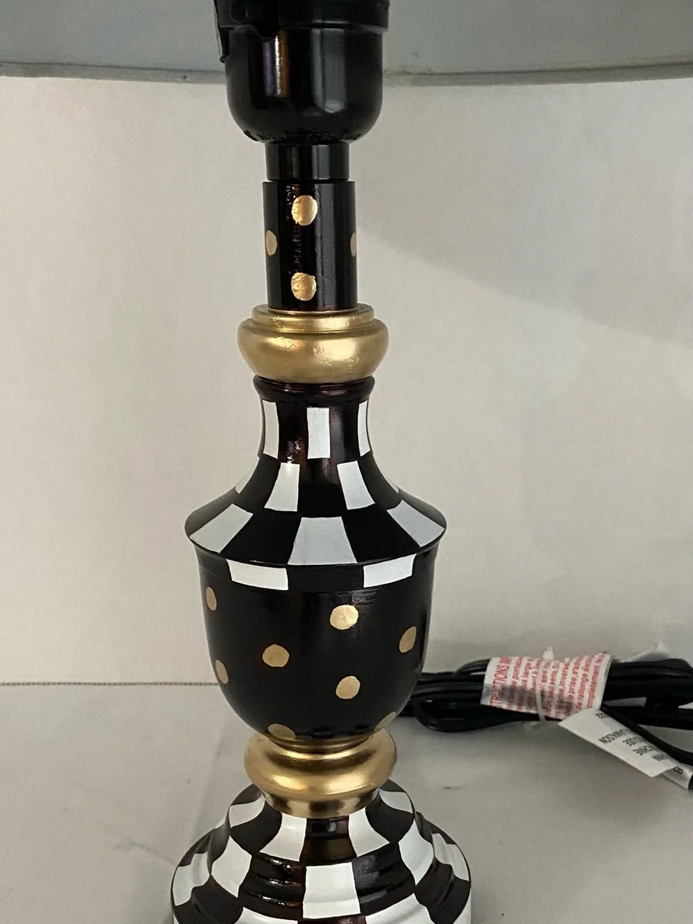 MacKenzie Childs inspired hand painted 15” accent lamp